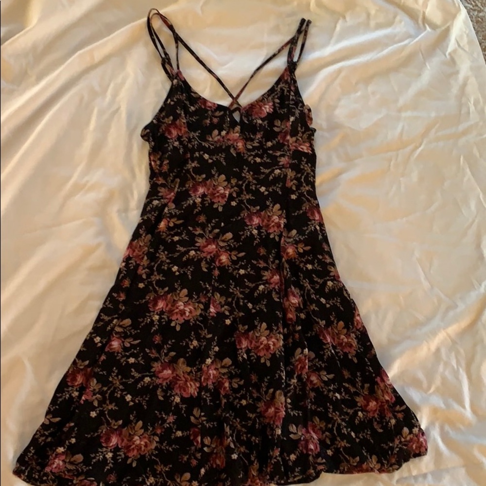 American Eagle black floral strappy sundress